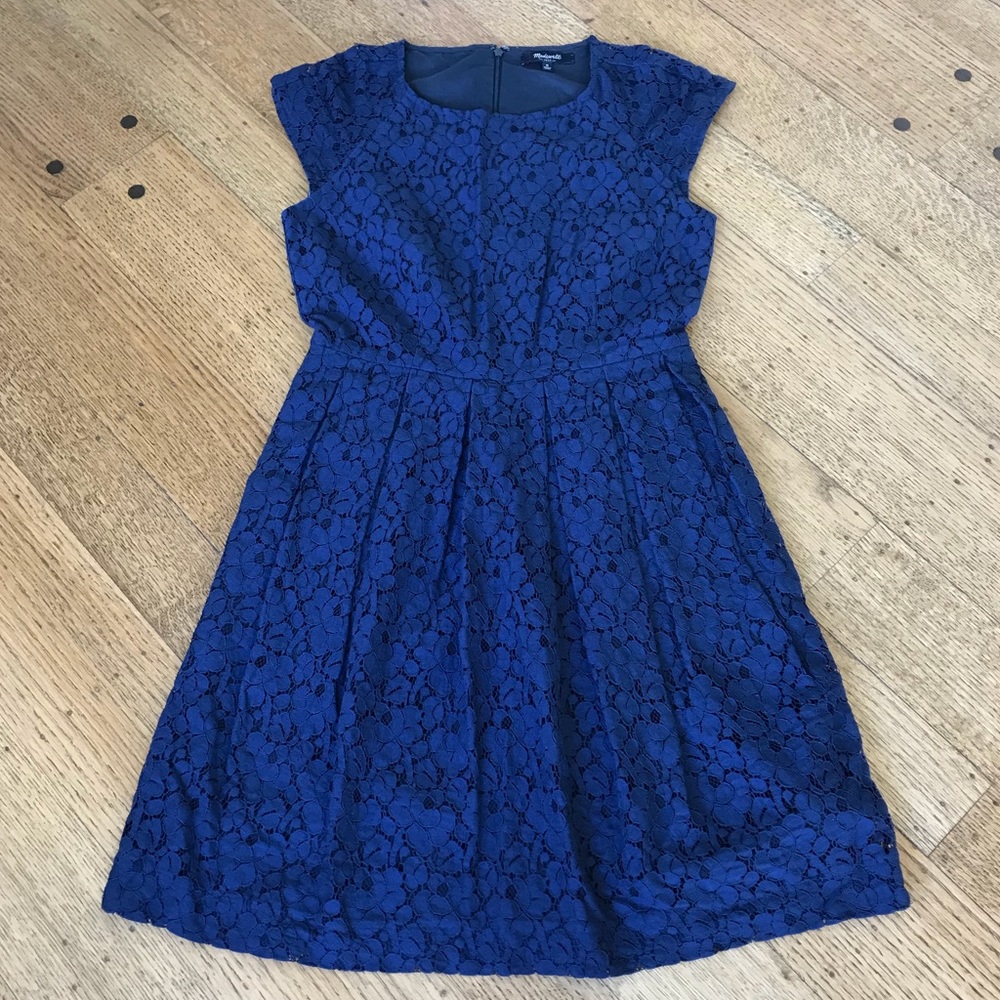 Madewell Size 0 Navy Lace Bloom Dress, Exc Cond